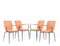 Mid-Century Italian Modern Orange Stackable Outdoor Armchairs, 1960s, Set of 4 1