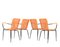 Mid-Century Italian Modern Orange Stackable Outdoor Armchairs, 1960s, Set of 4 3