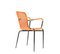Stapelbare italienische Mid-Century Modern Outdoor Armlehnstühle in Orange, 1960er, 4er Set 8