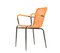 Stapelbare italienische Mid-Century Modern Outdoor Armlehnstühle in Orange, 1960er, 4er Set 5
