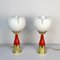 Vintage Italian Brass & Frosted Glass Lamps, 1960s, Set of 2 6