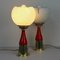 Vintage Italian Brass & Frosted Glass Lamps, 1960s, Set of 2 2