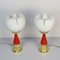 Vintage Italian Brass & Frosted Glass Lamps, 1960s, Set of 2 7