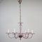 Art Deco Mauve Glass Chandelier, Image 4