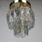 Vintage Deckenlampe aus goldenem Kristallglas & Metall von Kalmar 2