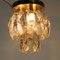 Lámpara de techo vintage de metal y cristal dorado de Kalmar, Imagen 8