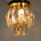 Vintage Deckenlampe aus goldenem Kristallglas & Metall von Kalmar 8