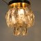 Vintage Gold Crystal & Metal Ceiling Lamp from Kalmar, Image 8