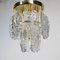 Vintage Gold Crystal & Metal Ceiling Lamp from Kalmar, Image 5