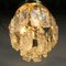 Vintage Gold Crystal & Metal Ceiling Lamp from Kalmar 1