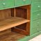 Industrial French Solid Green Pine Shop Counter with 9 Drawers, 1920s 19