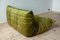 Mid-Century Green Velvet Togo 2-Seat Sofa by Michel Ducaroy for Ligne Roset, 1970s 7