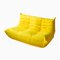 Gelber Togo Ecksessel aus Mikrofaser mit 2- und 3-Sitzer Sofa von Michel Ducaroy für Ligne Roset, 3er Set 5