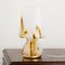 Mushroom Lampe aus Murano Glas mit floralen Emaille in Bernstein, Braun & Gold, Italien 2