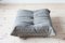 Gray Leather Togo Sofa and Pouf Set by Michel Ducaroy for Ligne Roset, 1970s, Set of 2 4