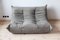 Gray Leather Togo Sofa and Pouf Set by Michel Ducaroy for Ligne Roset, 1970s, Set of 2 20
