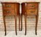 French Walnut Demilune Bedside Tables or Nightstands with 2 Drawers, Set of 2 2