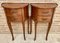 French Walnut Demilune Bedside Tables or Nightstands with 2 Drawers, Set of 2 8