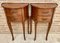 French Walnut Demilune Bedside Tables or Nightstands with 2 Drawers, Set of 2, Image 8