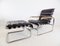 Bauhaus Leather Chair & Ottoman in the Style of Marcel Breuer, Set of 2, Image 3