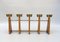 Scandinavian Teak & Brass 5-Fold Candleholder, 1960s 1