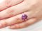 Ring aus Gold und Silber mit Amethyst und Diamanten 8