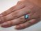 Ring aus Weißgold mit Blauem Topas & Diamanten 9