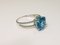 Ring in White Gold with Blue Topaz & Diamonds 7