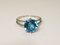Ring in White Gold with Blue Topaz & Diamonds 6