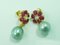 Silver Ruby Earrings witth Cultured Pearls, Set of 2 4