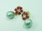 Silver Ruby Earrings witth Cultured Pearls, Set of 2 6
