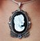 Pendant in Gold and Silver with Cameo, Sapphire & Diamond, Image 1