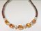 Bracelet en Or et Argent avec Saphir Orange, Grenat et Diamants 1
