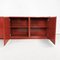 Enfilade Mid-Century Moderne Laquée Rouge en Bois Massif, Italie, 1980s 7