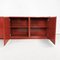 Rot lackiertes italienisches Mid-Century Modern Sideboard aus Massivholz, 1980er 7