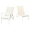 Mid-Century Italian Garden Armchairs in White Iron with Fabric Cushions, 1960s, Set of 2 1