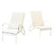 Mid-Century Italian Garden Armchairs in White Iron with Fabric Cushions, 1960s, Set of 2, Image 1