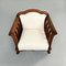 Italian Modern Wooden Armchairs with White Fabric, 1940s, Set of 2 4