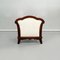 Italian Modern Wooden Armchairs with White Fabric, 1940s, Set of 2, Image 6
