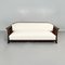 Italian Modern Wooden Sofa with White Fabric, 1940s 2