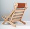 Lounge Chair in Beech Canvas and Leather by Hans J. Wegner, 1960s, Image 9