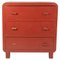 Small Chest of Drawers in Red Paint, 1940s, Image 1