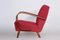 Czechia Red Lounge Chair in Art Deco Style, 1930s 6