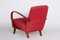 Czechia Red Lounge Chair in Art Deco Style, 1930s, Image 7