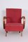 Czechia Red Lounge Chair in Art Deco Style, 1930s, Image 2