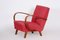 Czechia Red Lounge Chair in Art Deco Style, 1930s 3