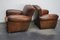 French Club Chairs in Cognac Leather with Moustache Back, 1940s, Set of 2, Image 4