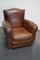 Fauteuils Club en Cuir Cognac avec Dossier Moustache, France, 1940s, Set de 2 19