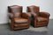 French Club Chairs in Cognac Leather with Moustache Back, 1940s, Set of 2 2