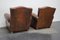 Fauteuils Club en Cuir Cognac avec Dossier Moustache, France, 1940s, Set de 2 8